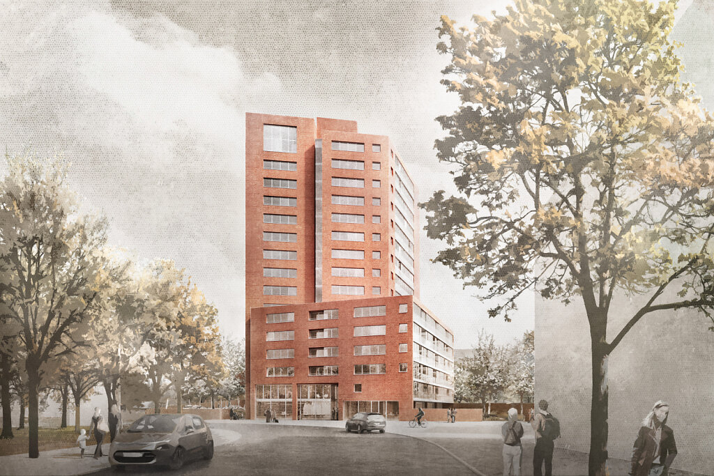 Nürnberg Modellquartier mit Wohnhochhaus 2021